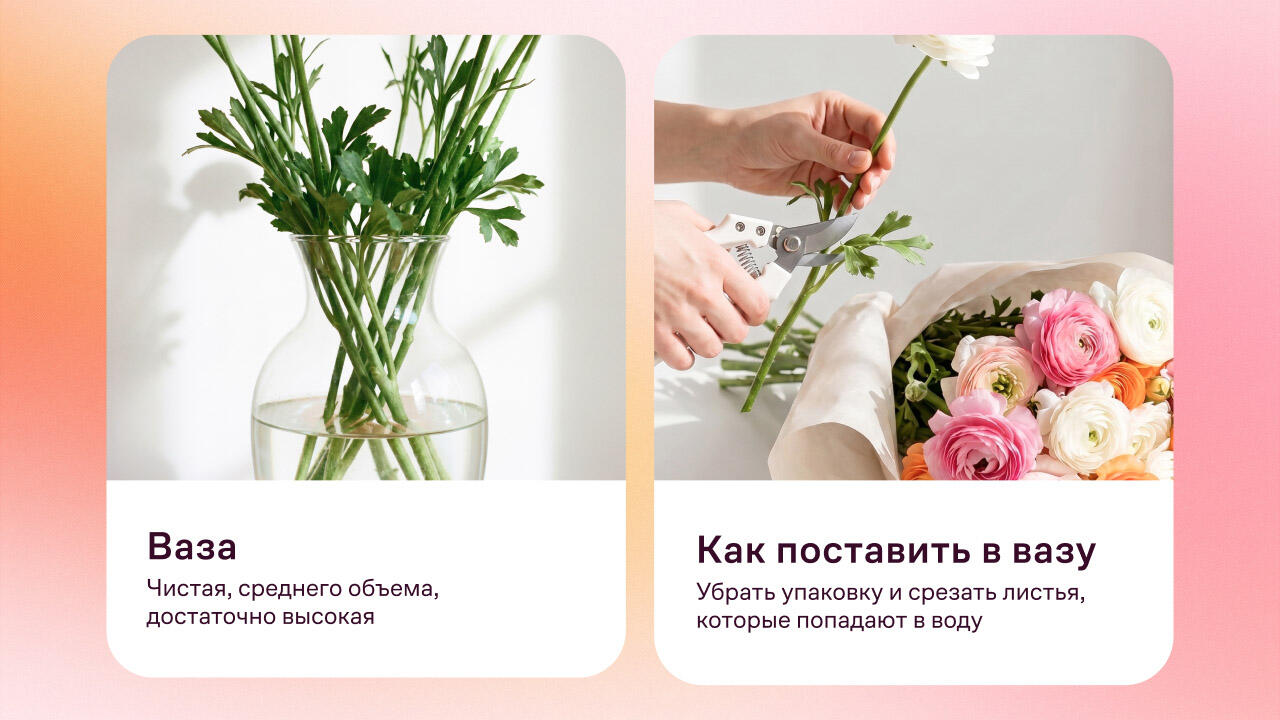 Ваза для ранункулюсов