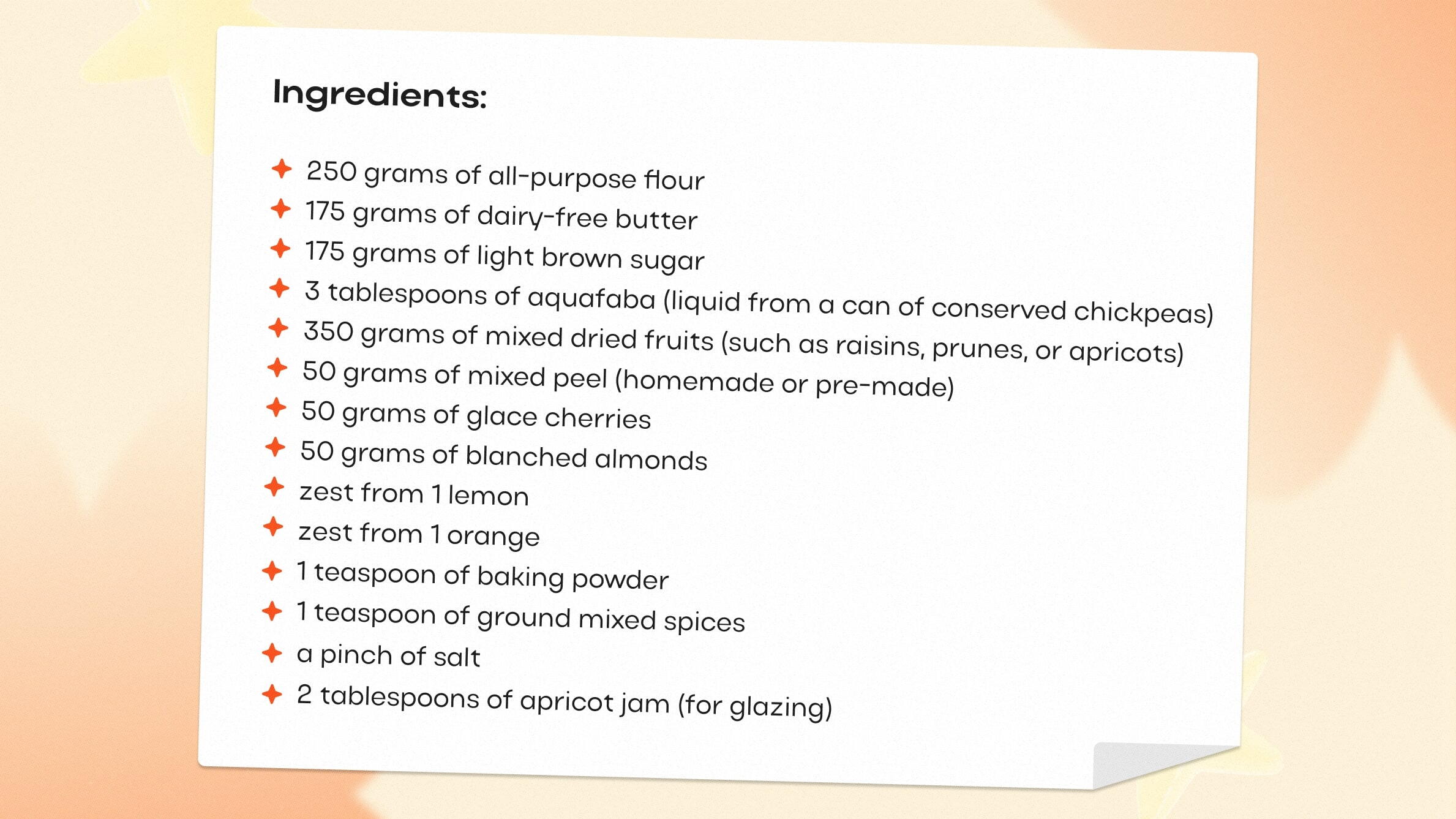 Ingredients for vegan Simnel cake