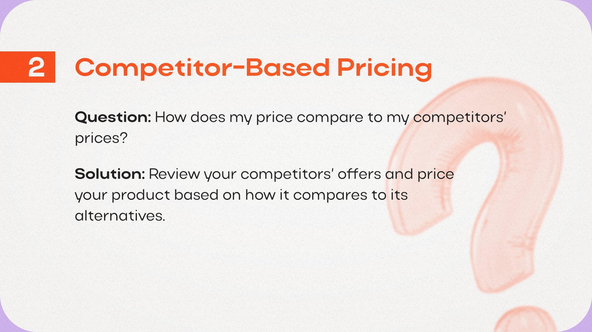Competitor-based pricing framework