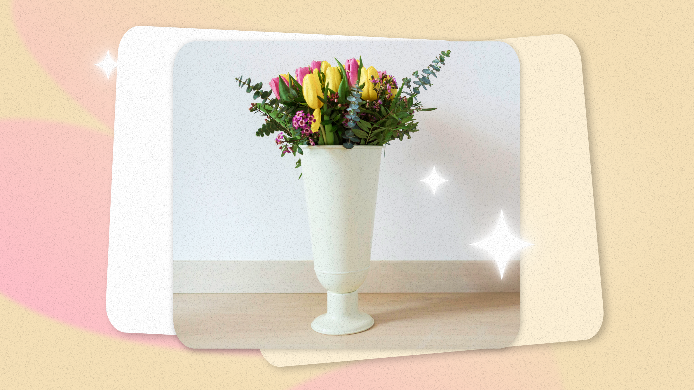 How to arrange flowers in a wide-mouth vase