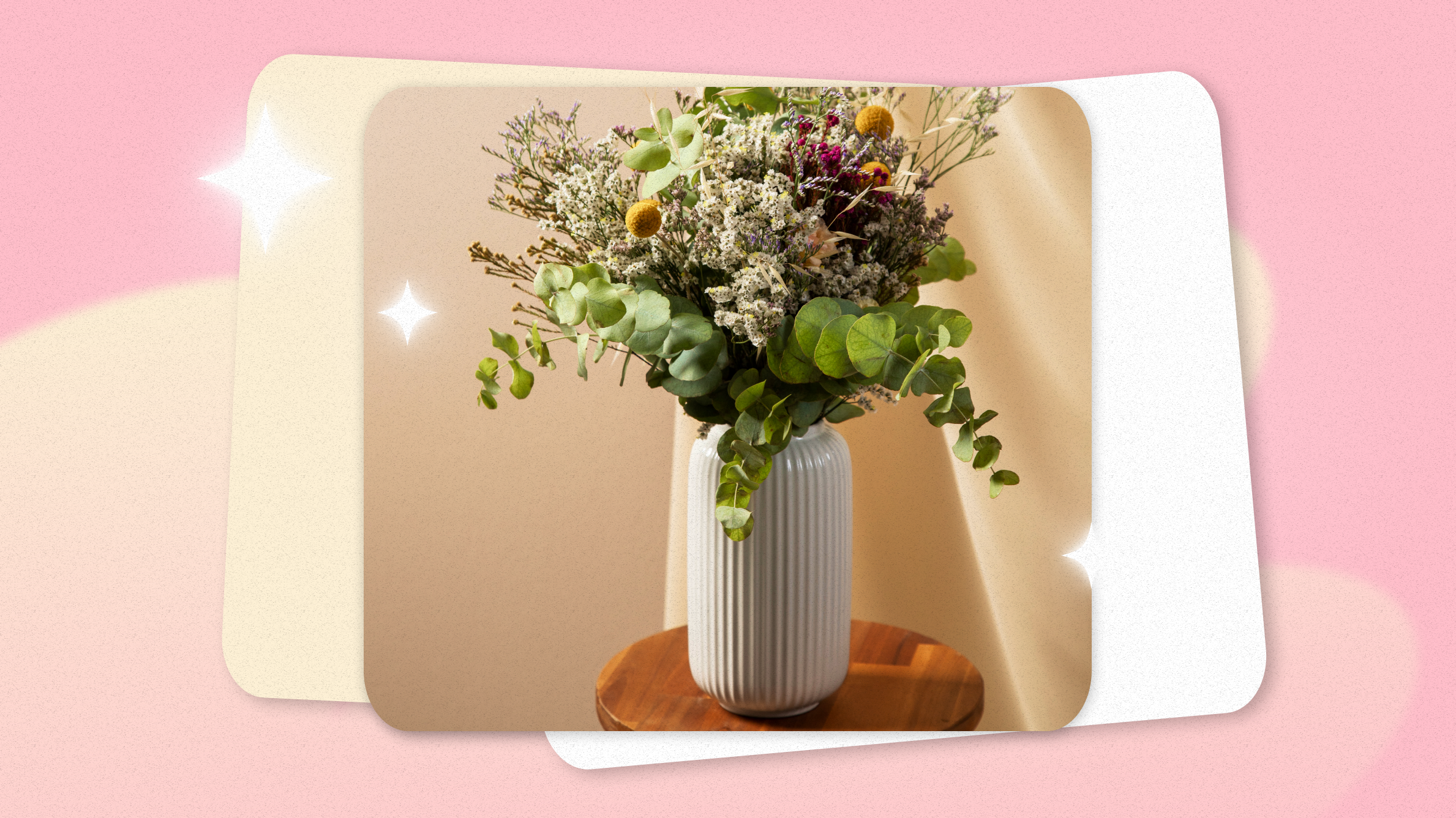 How to arrange flowers in a tall vase