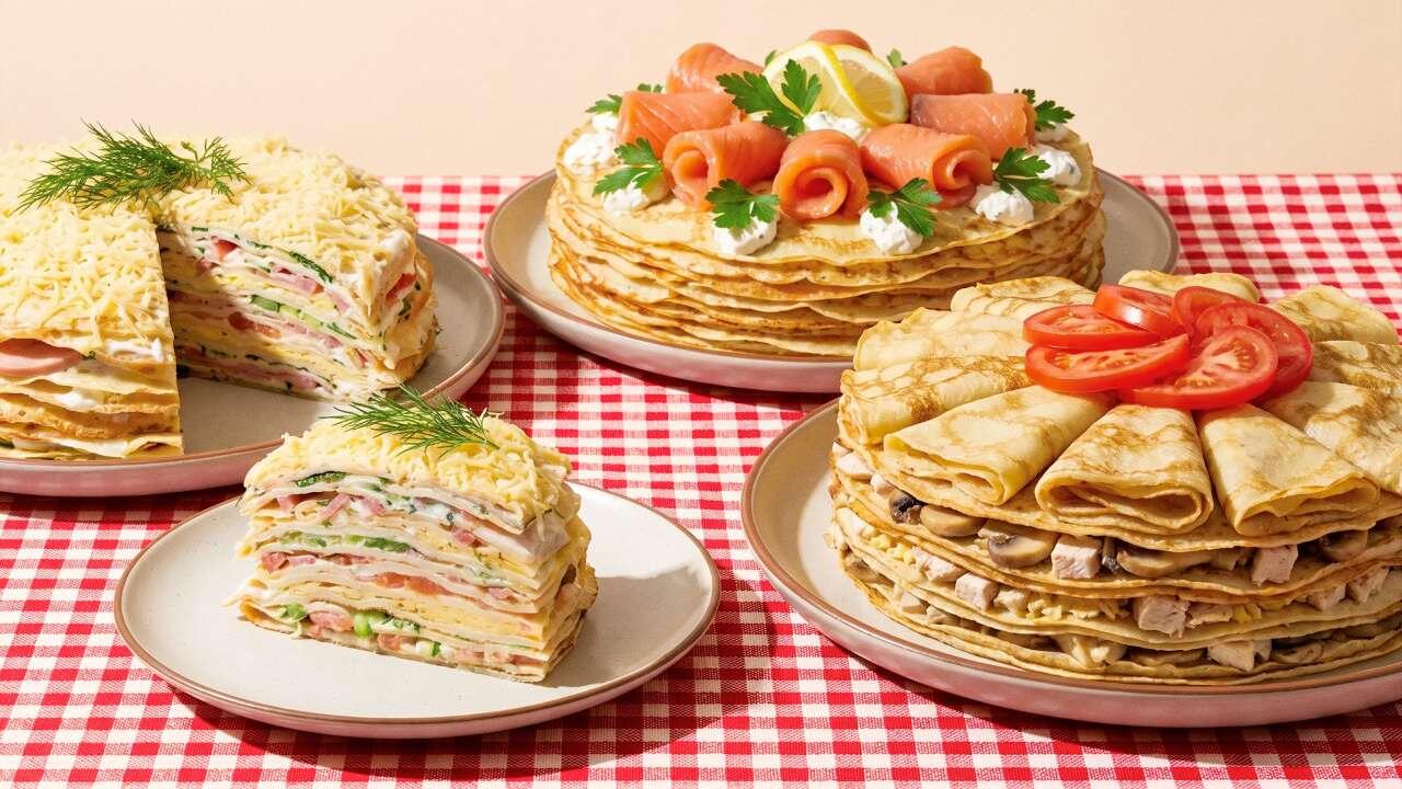 Несладкие блинные торты
