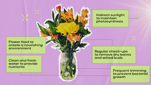 How to keep flowers fresh in a vase for a longer time