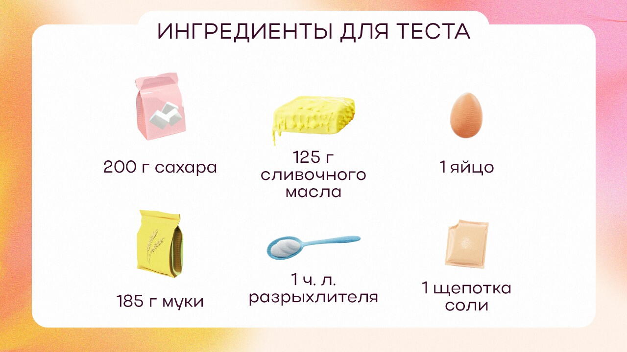 Ингредиенты для теста крамбл кукис
