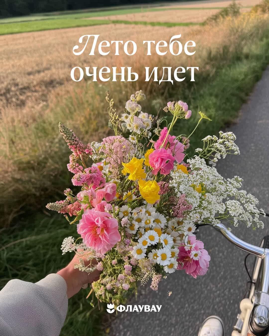 открытка женщине летняя