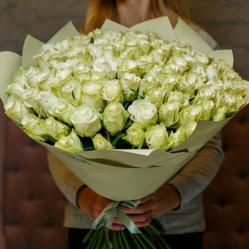 Кения 101 роза белая 40 см