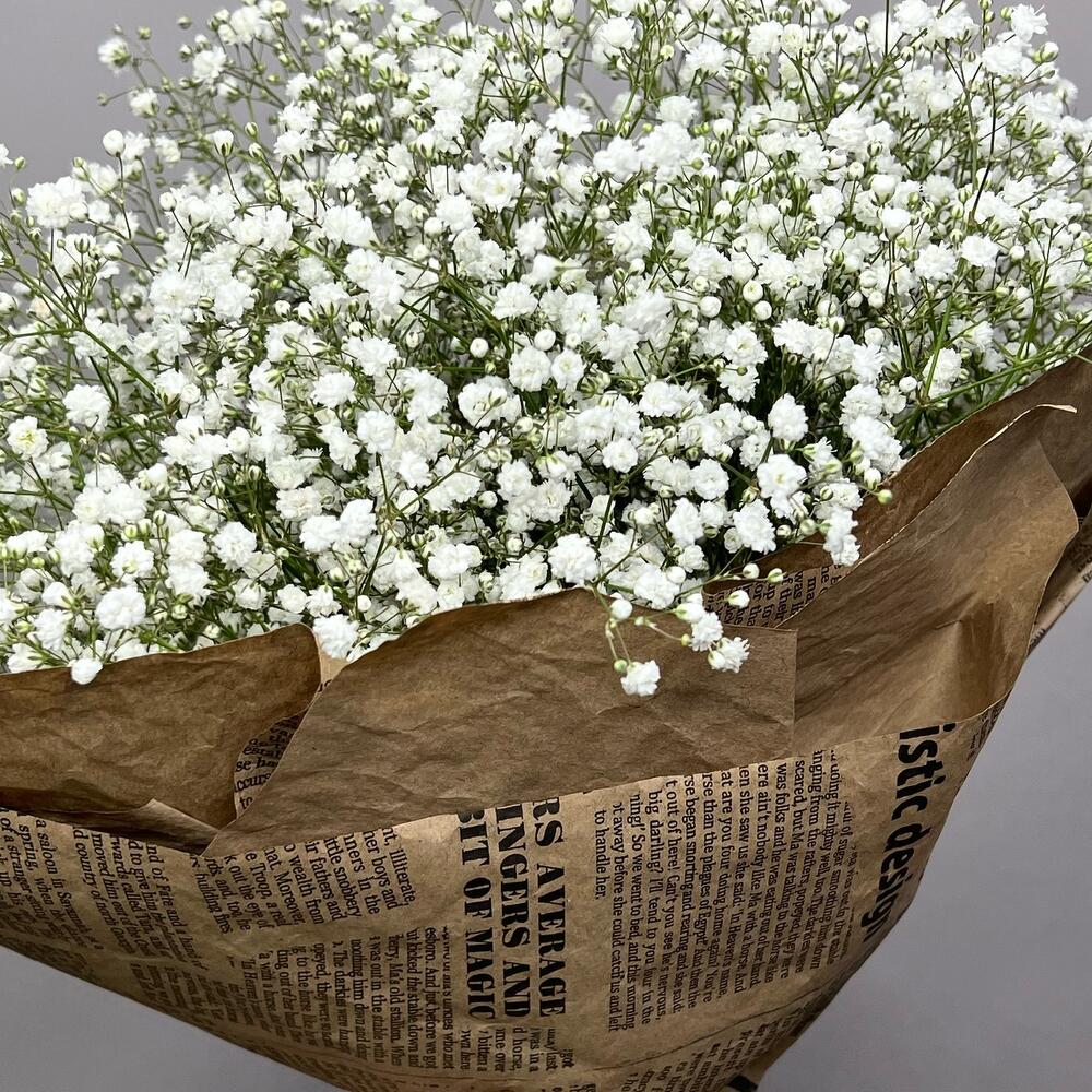 Гипсофила белая в крафте, Flowers & Gifts Moscow, buy at a price of ...