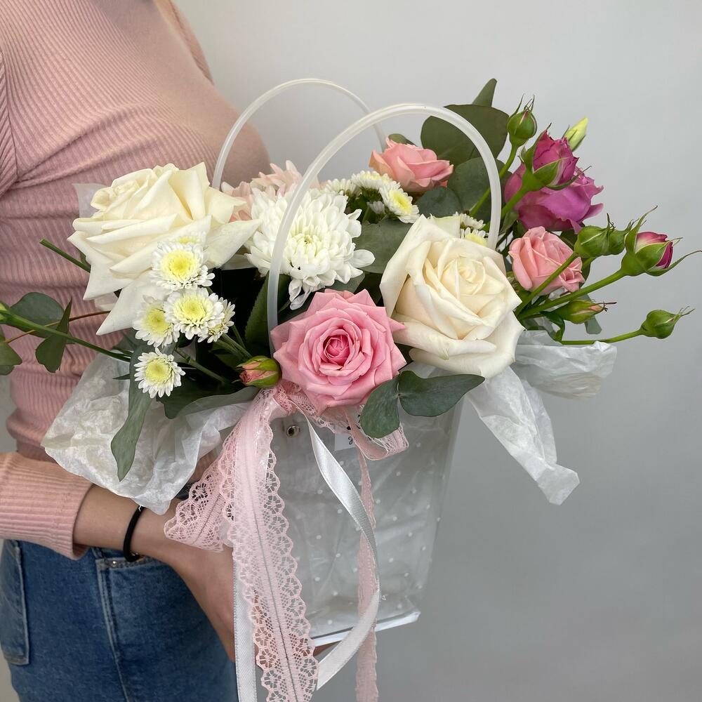Сумочка с розой, и пион розой «floral beauty»