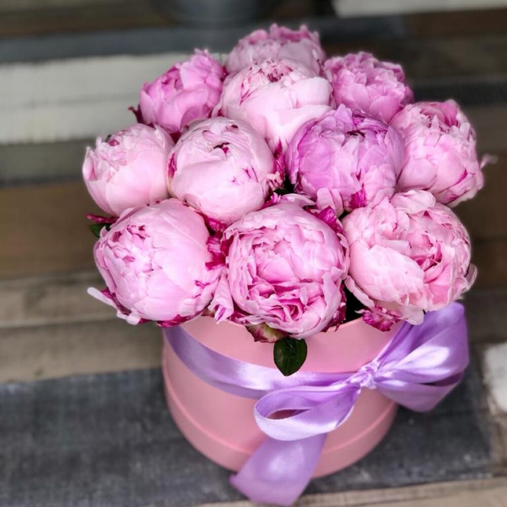 Пионы в коробке💘💘💘