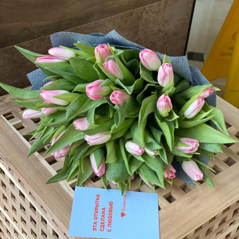 Розовые тюльпаны 35 шт 💗