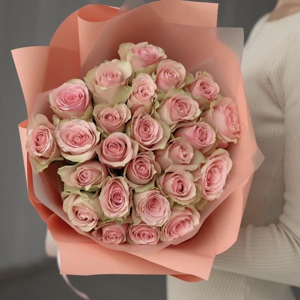 Розы Кения розовые 40см (25шт)