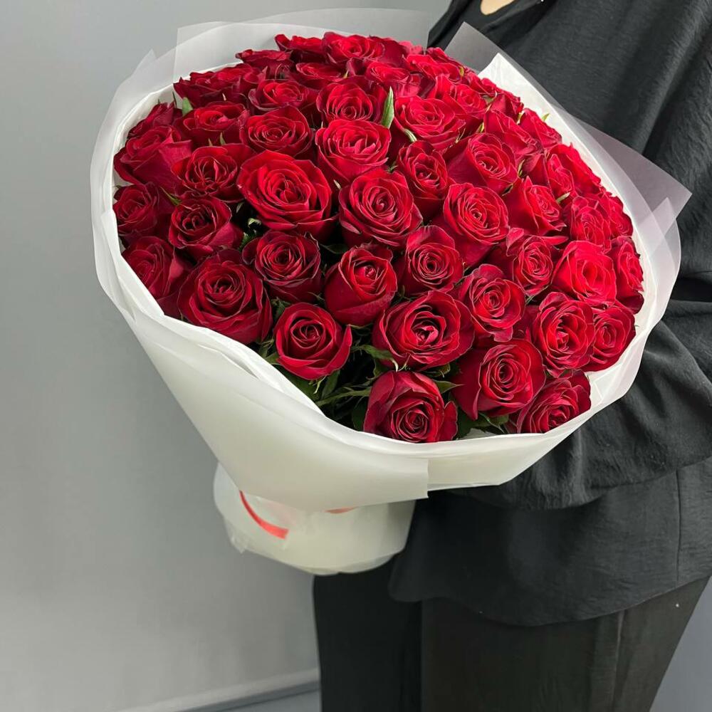 51 бордовая роза с упаковкой 🎁
