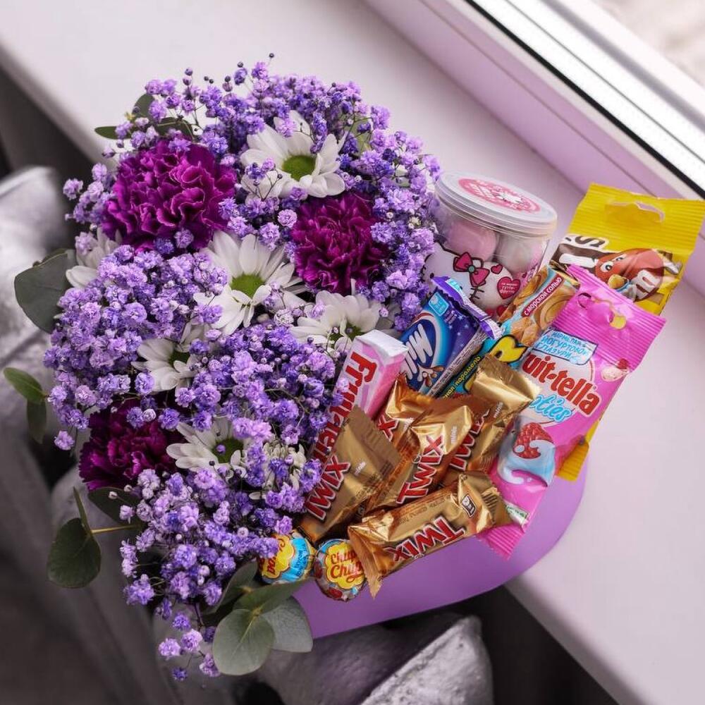 Flowers in a candy box