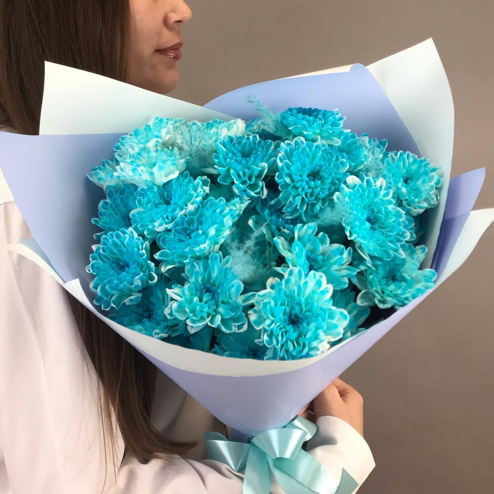 Букет из голубых хризантем💙
