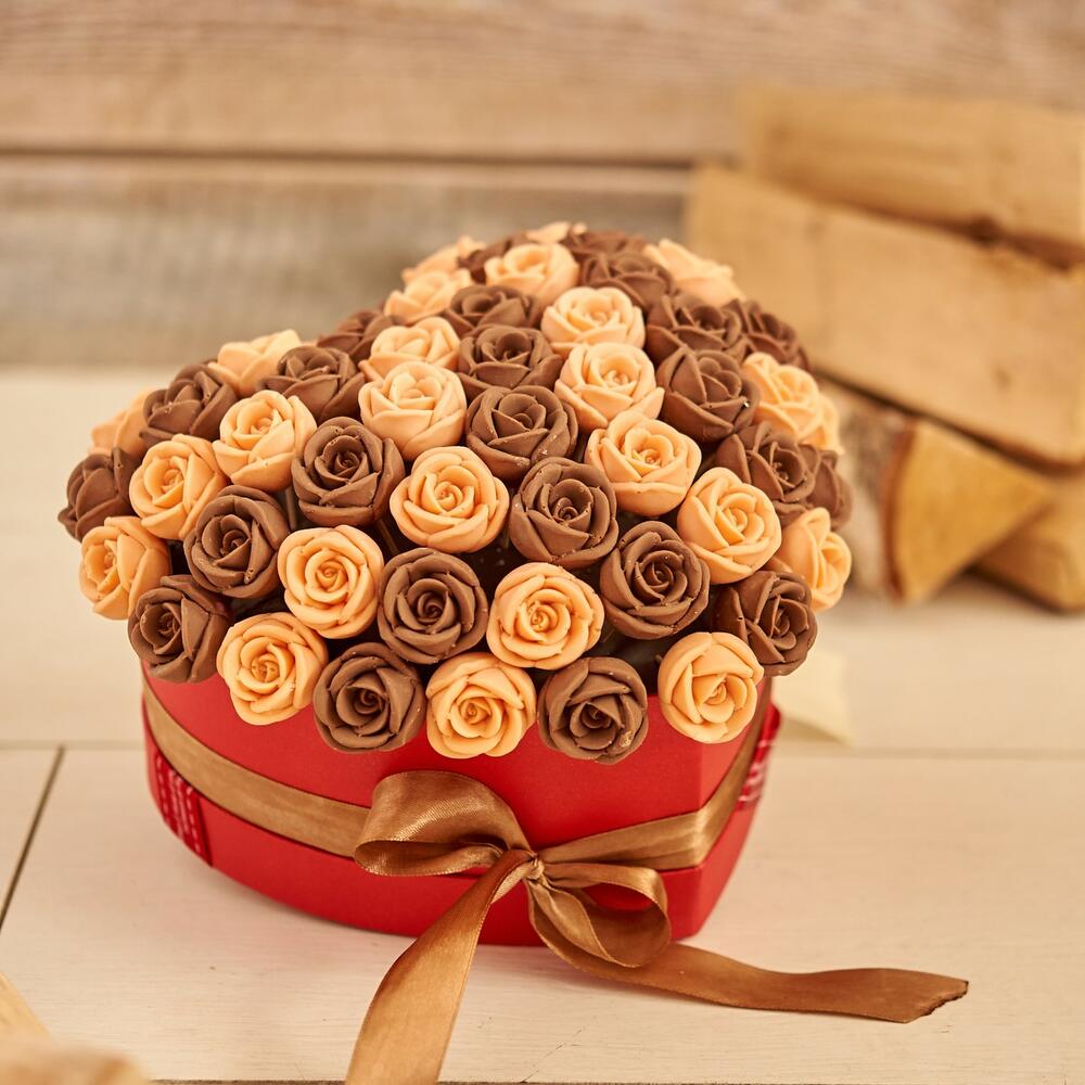 Шоколадные букеты из бельгийского шоколада розы