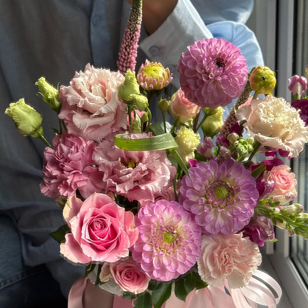 Стильная коробка с георгинами🌸
