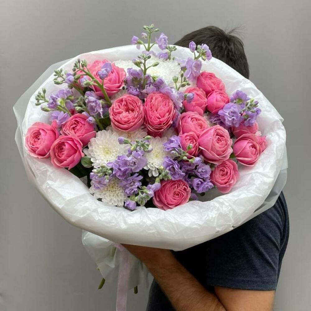 Цветочная поляна 💕💕 Авторский букет из пионовидной розы
