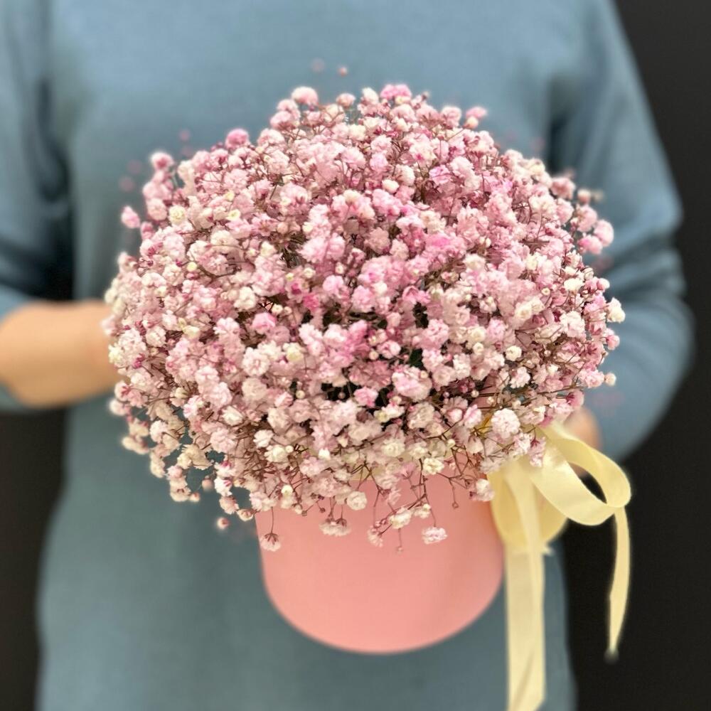 МИНИ-композиция из розовой гипсофилы💕