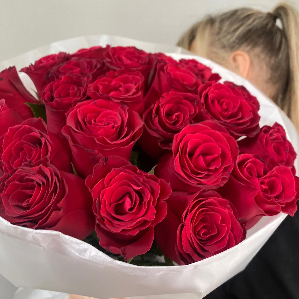 Моно букет Бордовая Роза 🌹