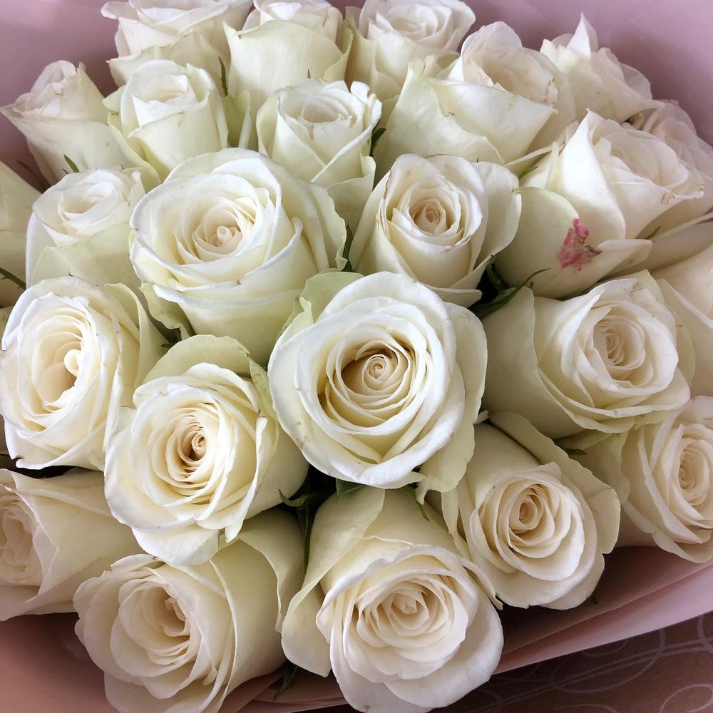 Lady Flowers — 21 белых роз в оформлении