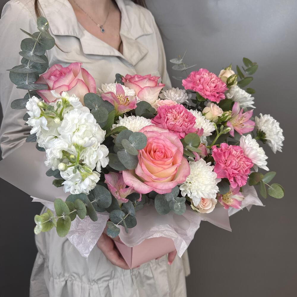 «Нежно розовая композиция в кашпо💖💕