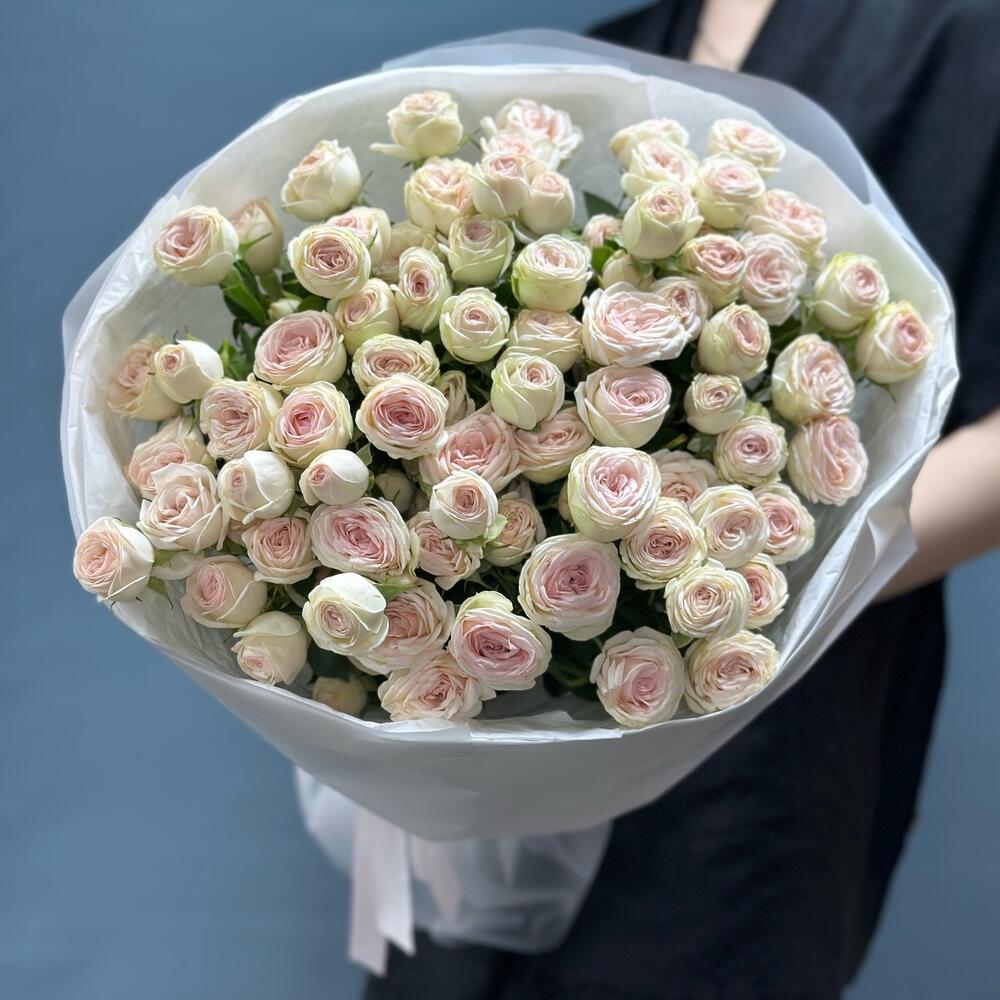 Букет из кустовых пионовидных роз Premium, 15 шт (м085)