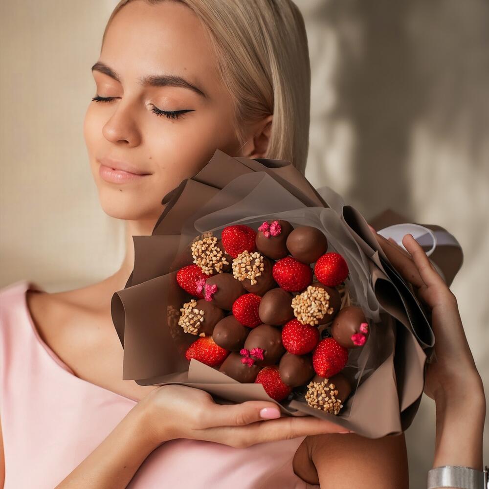 Клубничный букет 32, Цветы и подарки Москва, Московская область, Россия ...