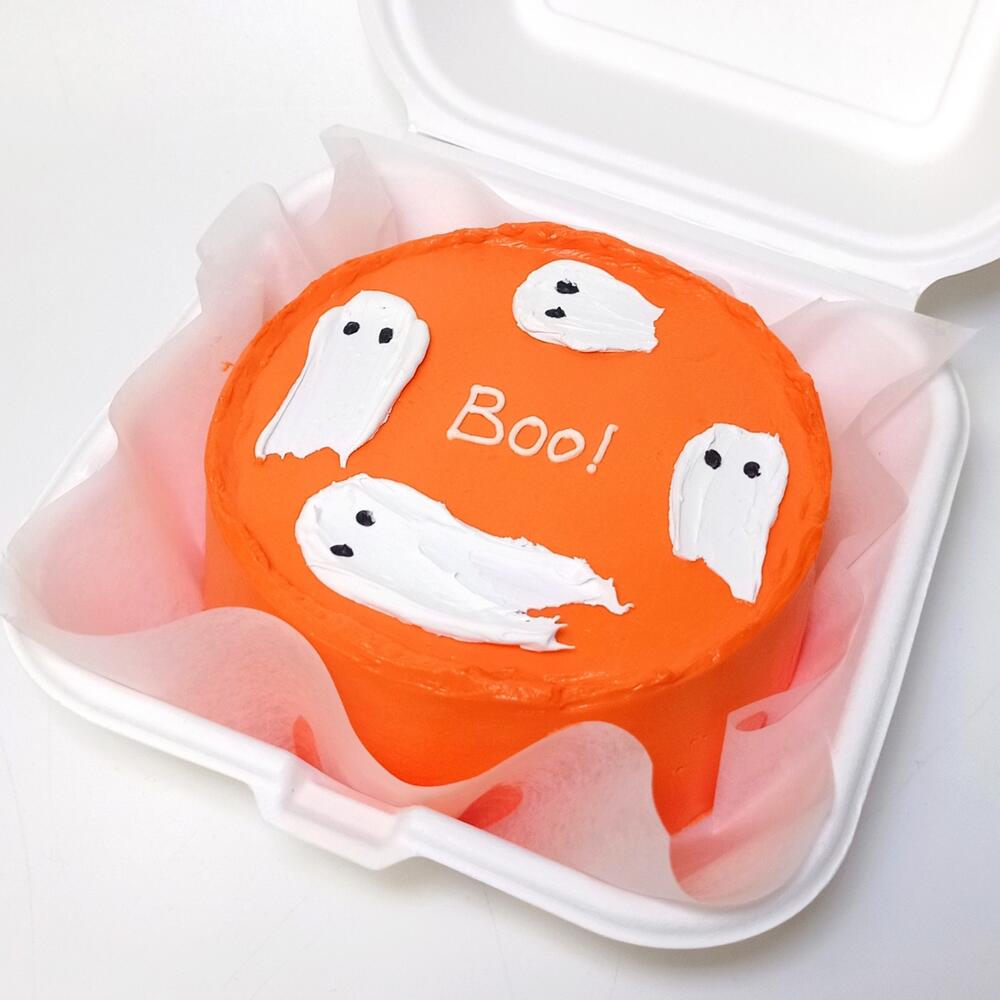 Бенто - торт "Привидения", вес 450 г, размер S, на праздник Хеллоуин,  Halloween