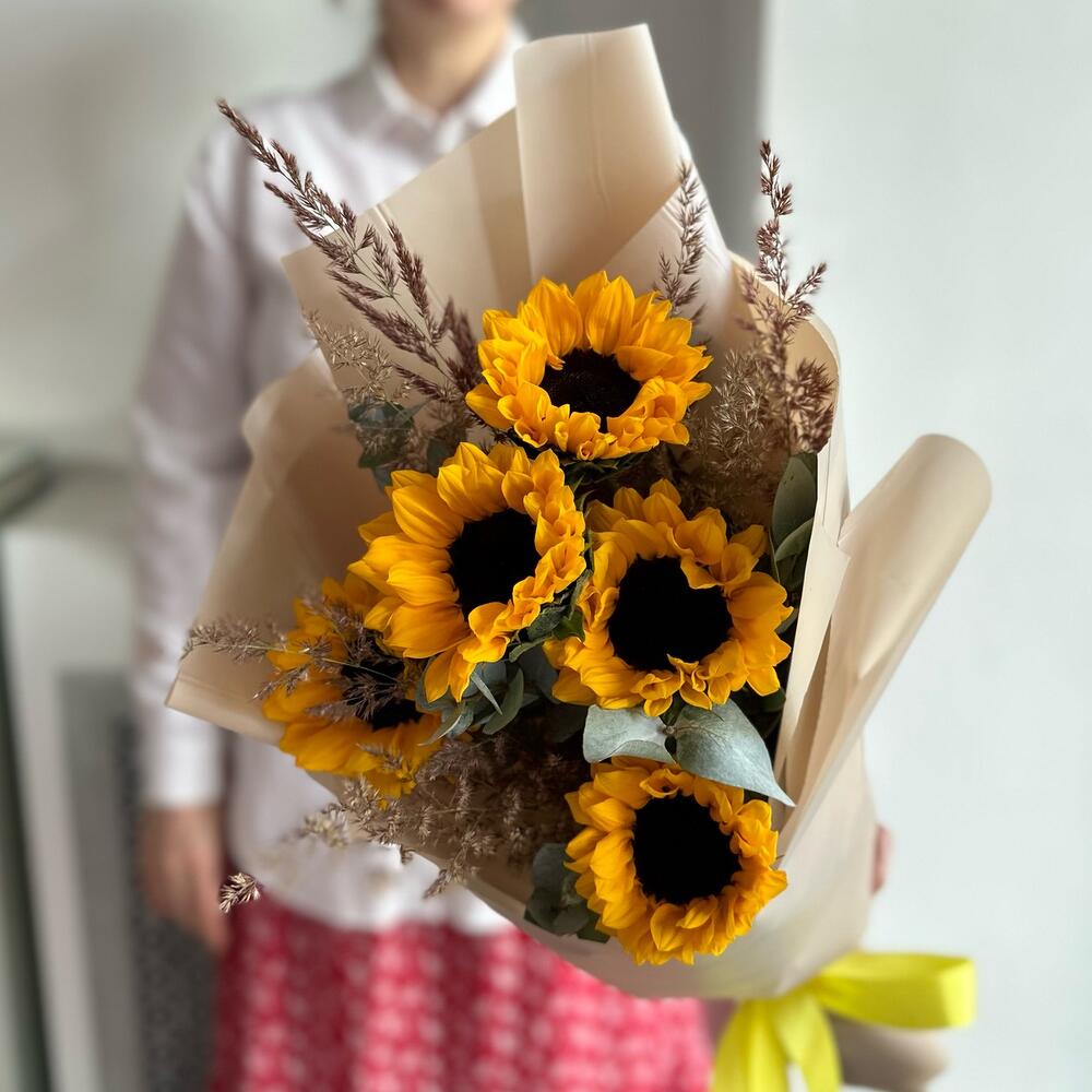 Букет из подсолнухов 5шт 🌻