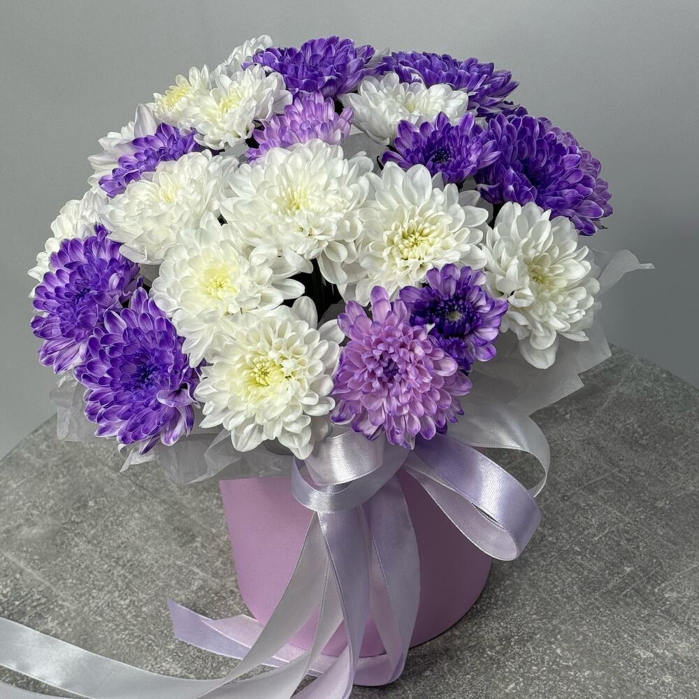 Бело-сиреневая хризантема для нее💜