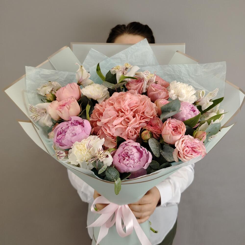 Ты мое счастье 💝 Пион, гортензия, альстромерия, роза кустовая