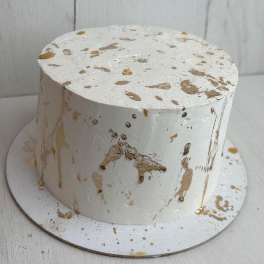 Cake with golden sprinkles