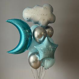 One balloon and flowers 