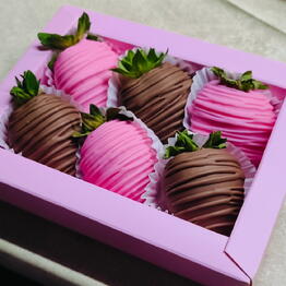 chocolate bouquets and chocolate-covered strawberries 