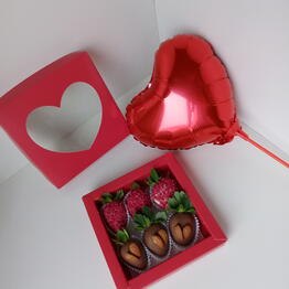 chocolate bouquets and chocolate-covered strawberries 