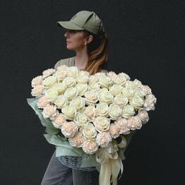 Heart of white roses
