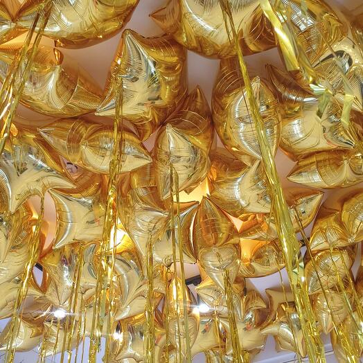 Foil stars with rain 30 pcs