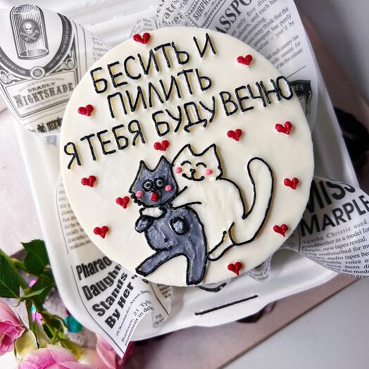 Бенто-торт с рисунком котов