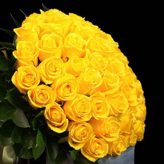 BOUQUET OF 50 YELLOW ROSES