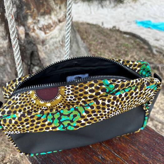 Afia Small African Print ( Wild Green) cosmetic Pouch