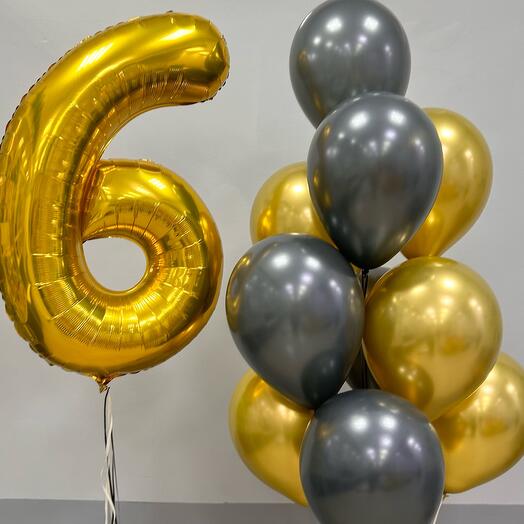 Шары золотые на 6 лет