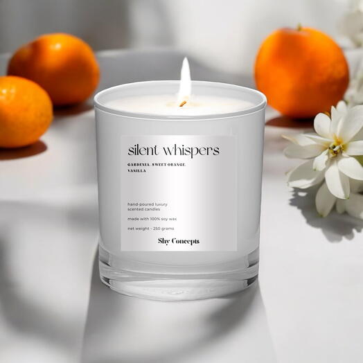 Silent Whispers - Luxury Scented Candle (White)