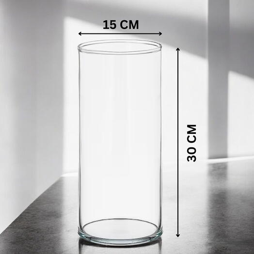 Glass vase cylinder