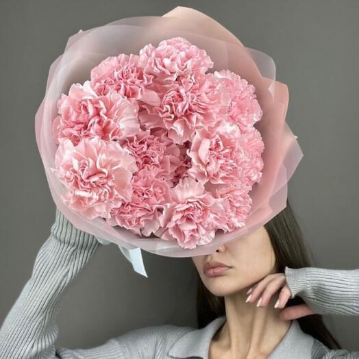 Букет из 15 розовых диантусов🌸