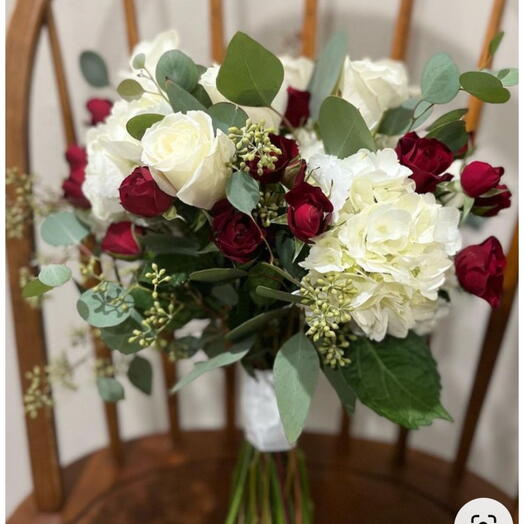 Red   White Bridal Bouquet