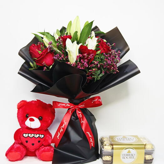 ♥  Roses in Black Wrapping Combo 2