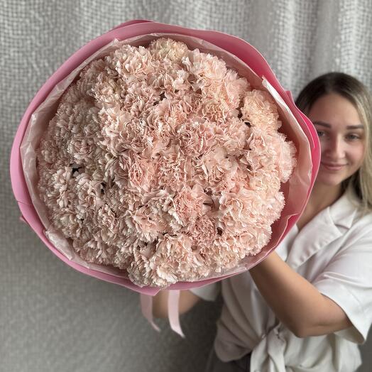 Большой букет из 51 кермового диантуса