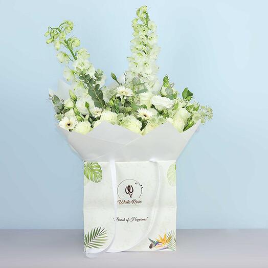 White Delphinium bouquet
