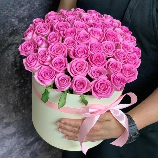 Flowers Box Of 51 Pink Roses -1053