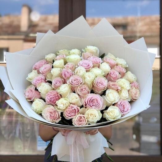 51 White and Pink Rose